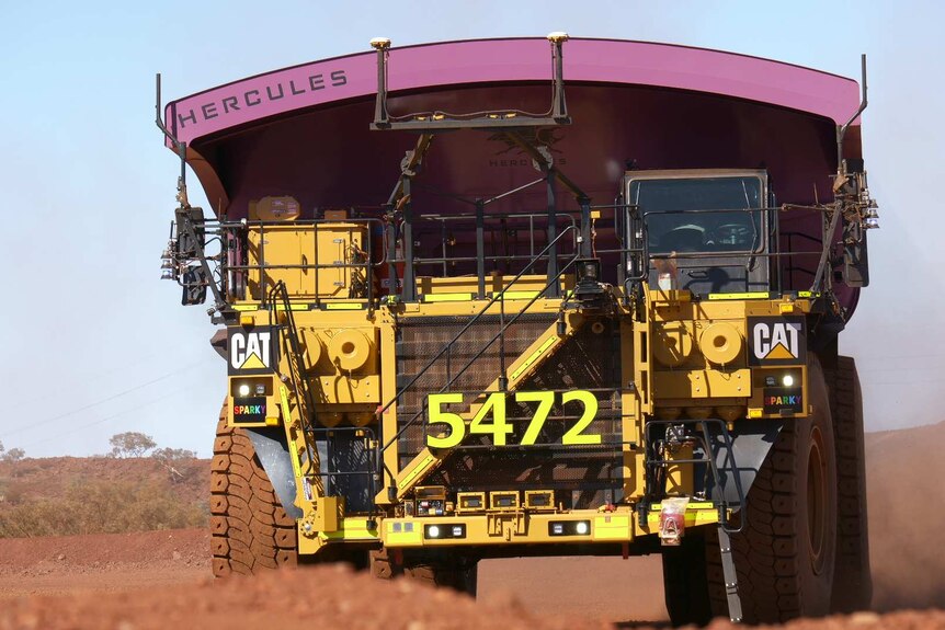 An autonomous mining truck.