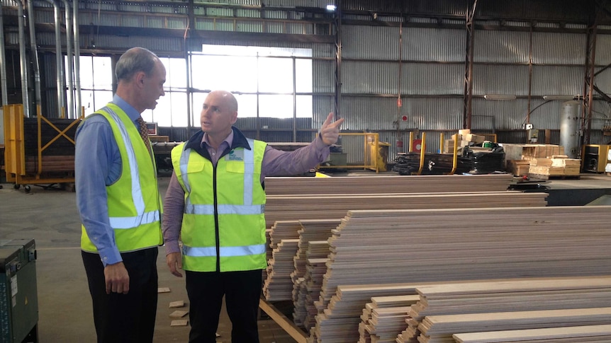 Tasmanian Resources Minister Guy Barnett with James Neville Smith