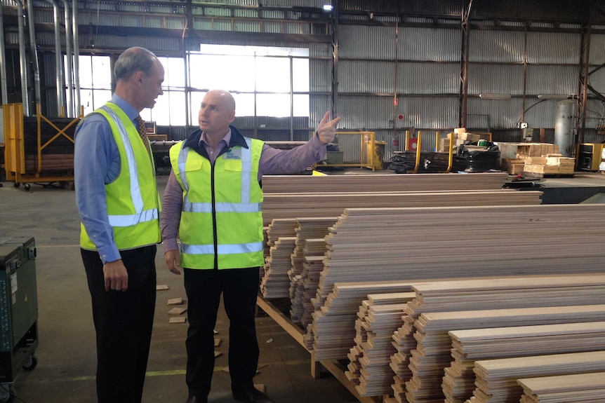 Tasmanian Resources Minister Guy Barnett with James Neville Smith