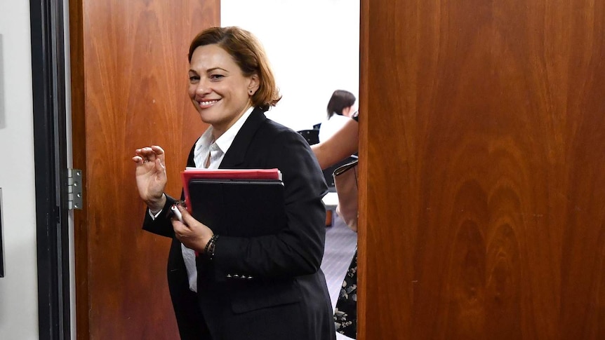 Queensland Deputy Premier Jackie Trad is seen leaving the Labor Caucus Meeting at Queensland Parliament House.