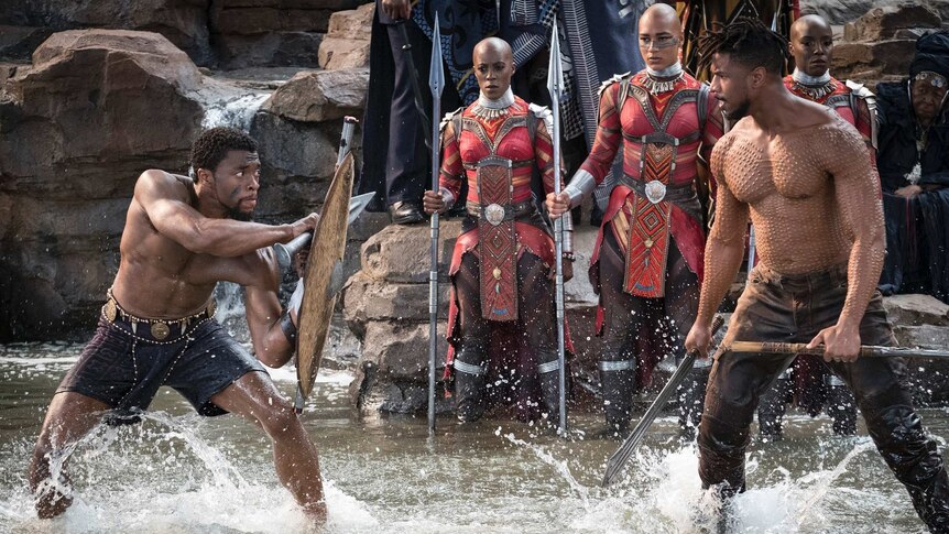 T'Challa and Killmonger fight