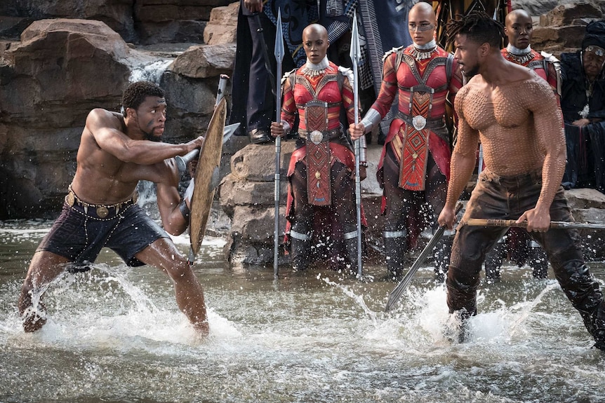 T'Challa and Killmonger fight