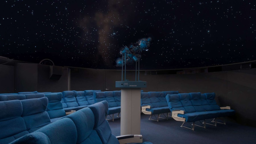 The Launceston planetarium with the projector running a show