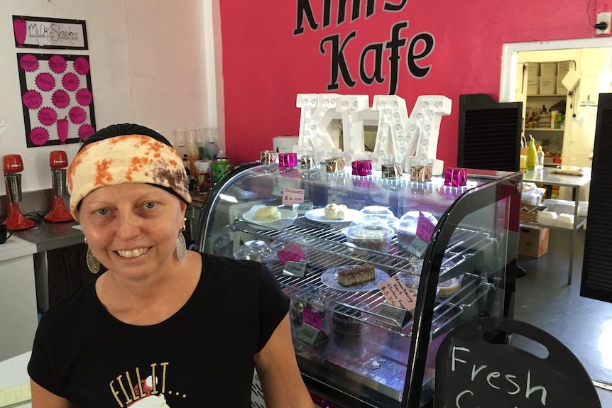 Kim Pointon at Kim's Kafe in Monto, Queensland.