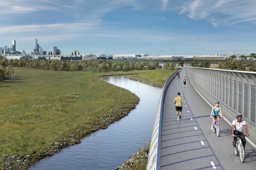 New bike path along Hyde St in Melbourne