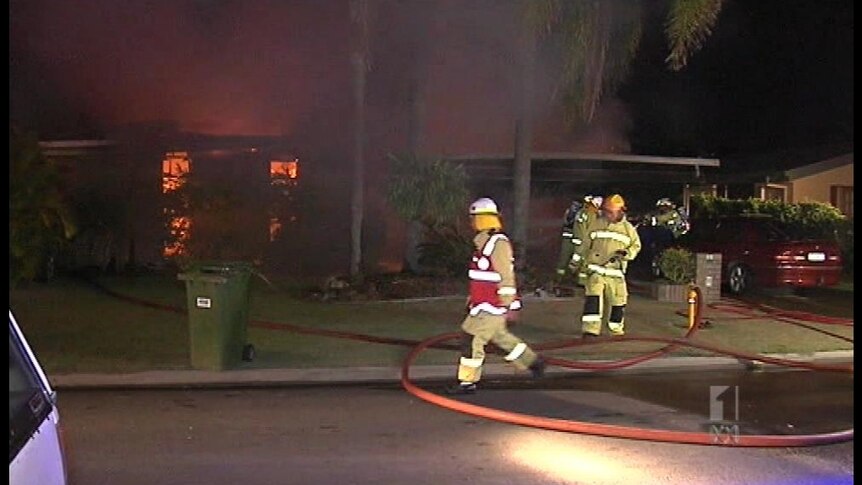 The house at Coombabah was destroyed in the fire that broke out shortly after 3:30am (AEST).
