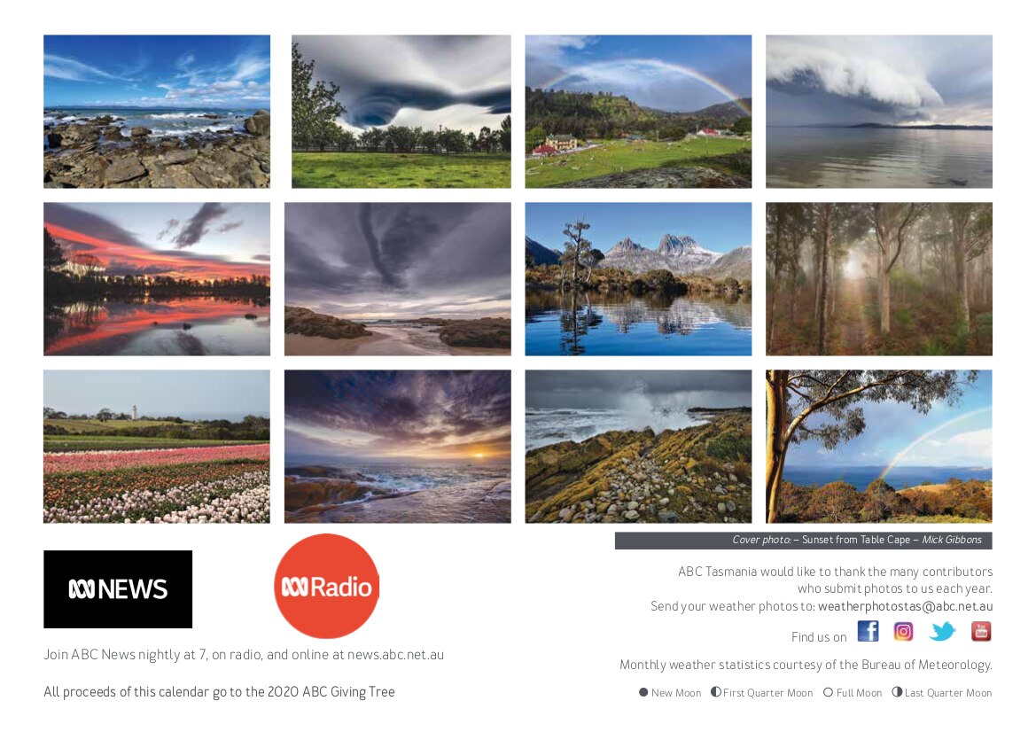 ABC Tasmania Weather Calendar 2021 ABC Hobart
