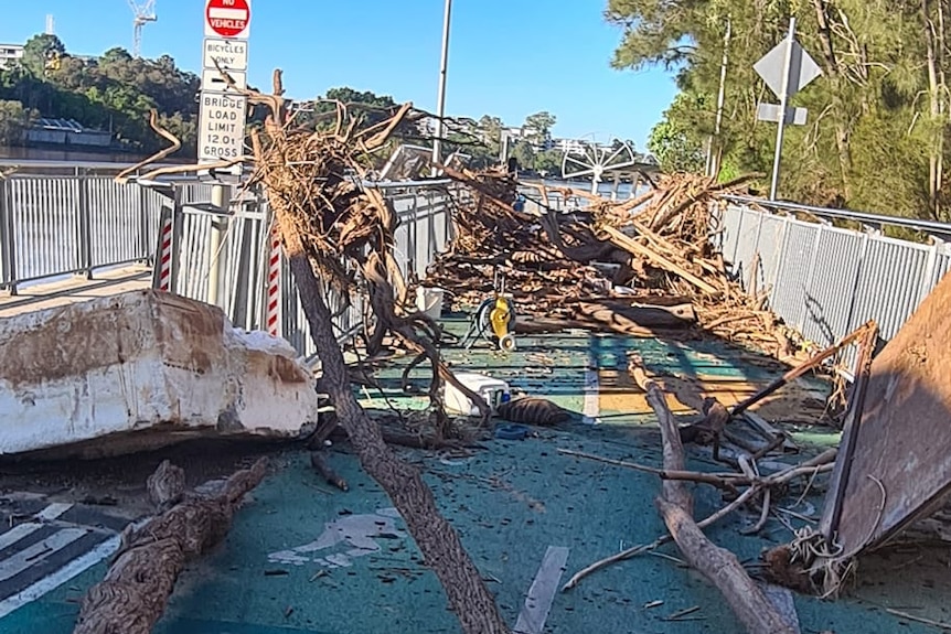 damage on bridge.