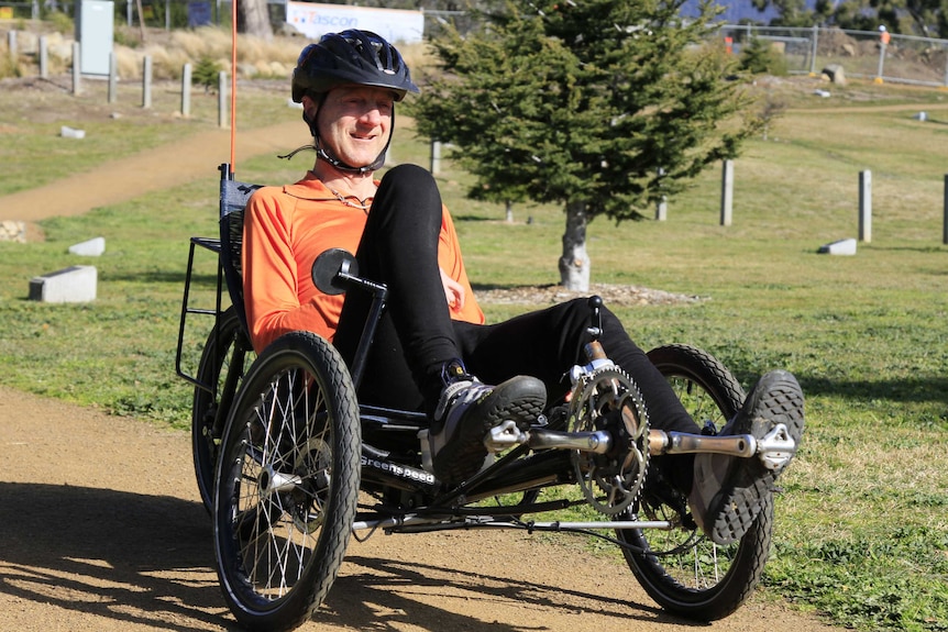 Paul Pritchard on tricycle