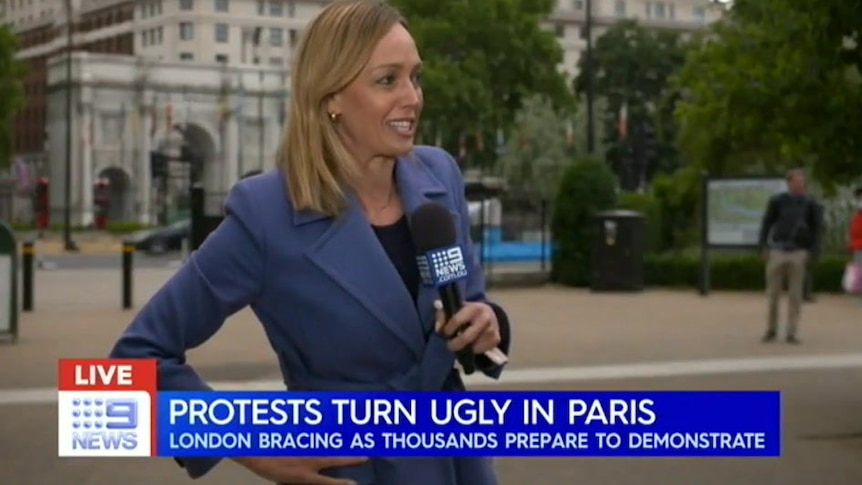 Two Australian reporters assaulted live on air while covering protests in London