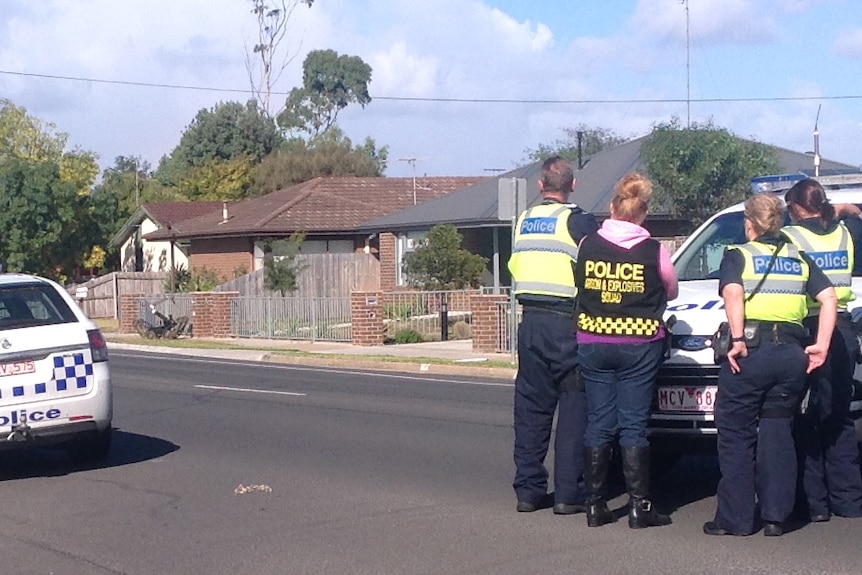 The bomb squad sent a bomb disposal robot into the house to get a closer look at the device.