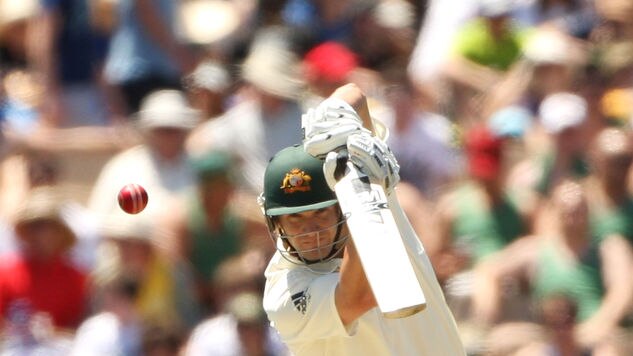 Stranded: Shane Watson made his way to 96 not out at the close with Australia 277 runs behind the tourists.