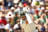 Stranded: Shane Watson made his way to 96 not out at the close with Australia 277 runs behind the tourists.