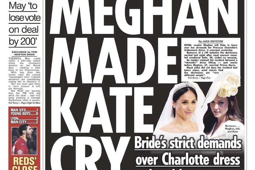 The Sun front page on Meghan Markle.