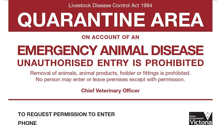 Quarantine warning sign