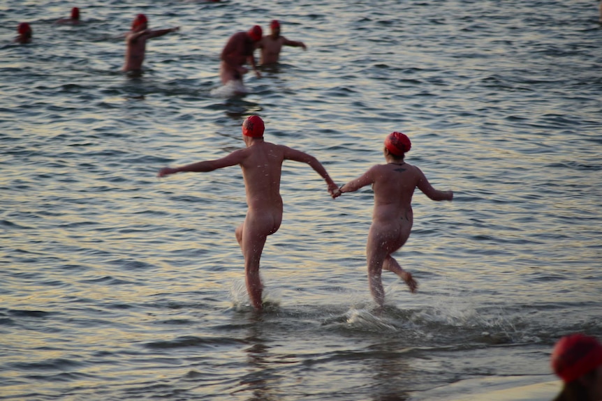 Going back for second dip at nude swim Dark Mofo