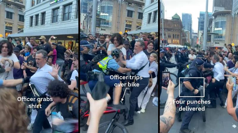 composto por três quadros da altercação