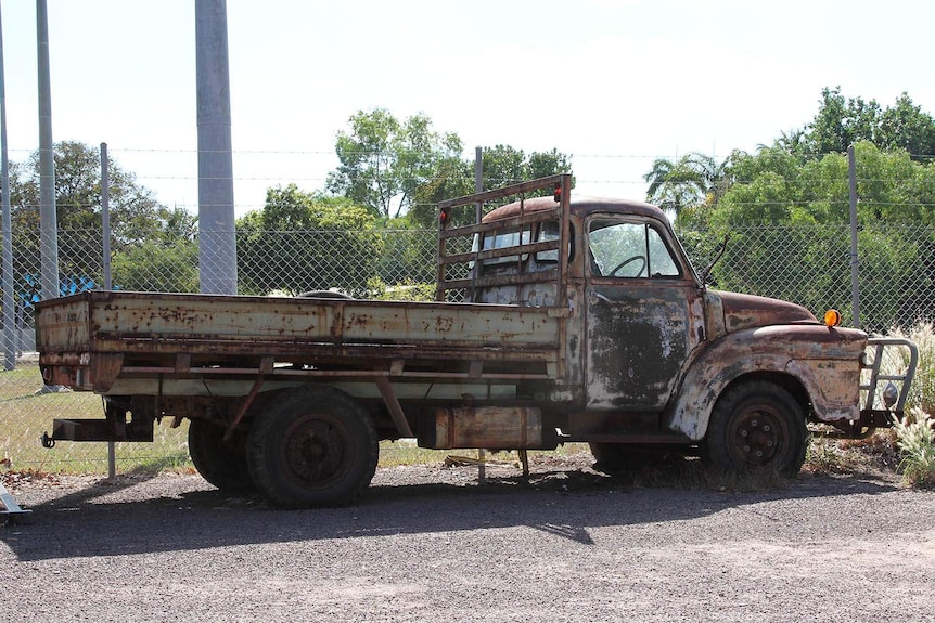 an old truck's fender