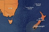 Map of New Zealand quake zone