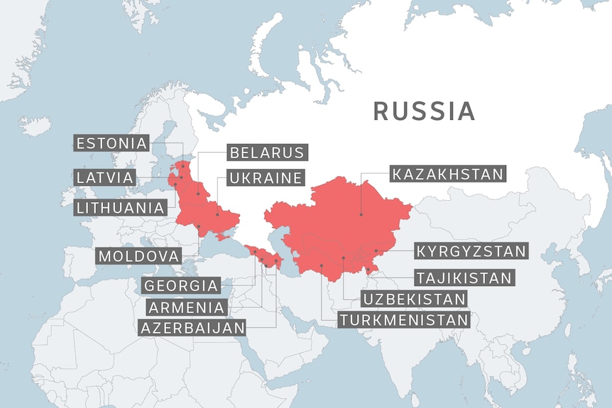 前苏联加盟共和国地图
