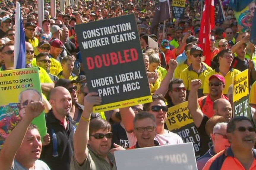 Union rally against penalty rate cuts