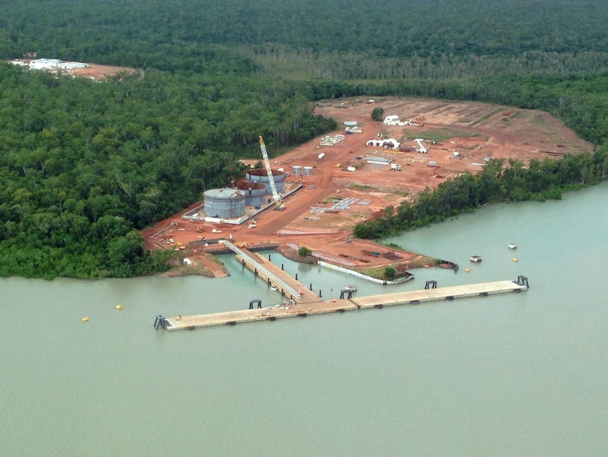 Storage tanks on Port Melville, on the Tiwi Islands