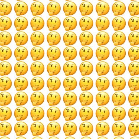 Dozens of thinking-face emojis