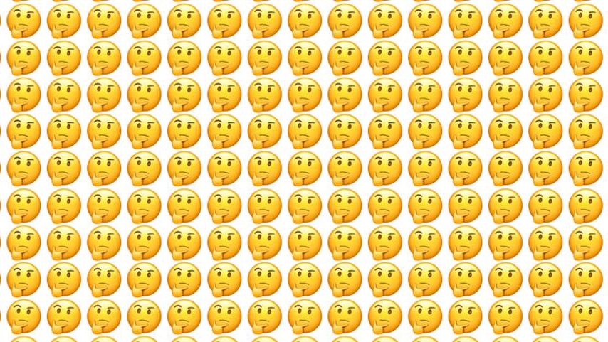 Dozens of thinking-face emojis