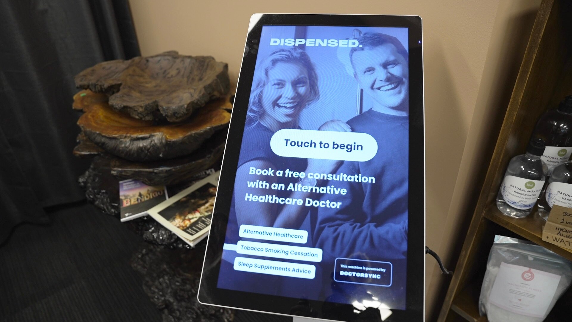 A "Dispensed" tablet is available for customers to order medicinal cannabis.