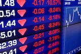 An electronic display shows data at the Australian Stock Exchange in Sydney, Friday, September 23, 2011