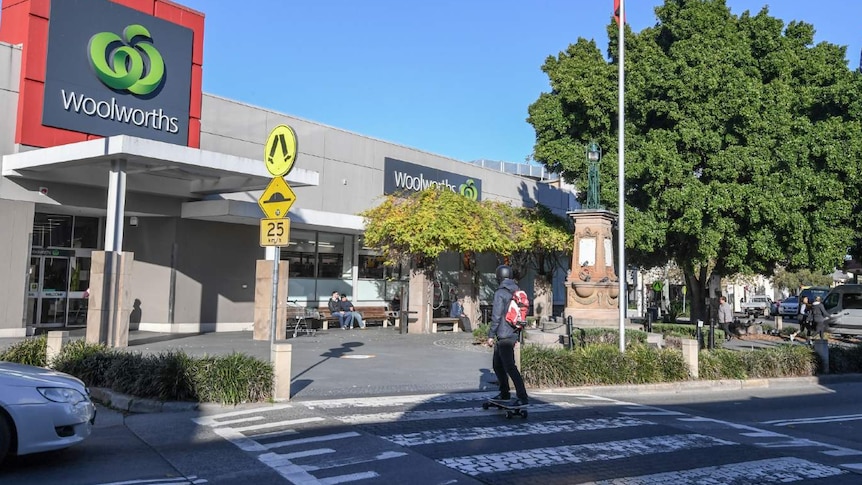 Outside of woolworths store