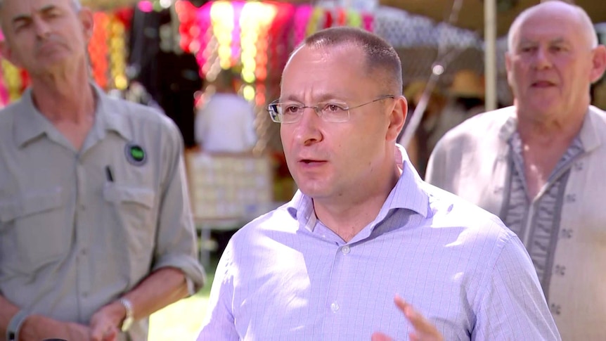 Ukraine's Ambassador to Australia Vasyl Myroshnychenko at the Womadelaide music festival.