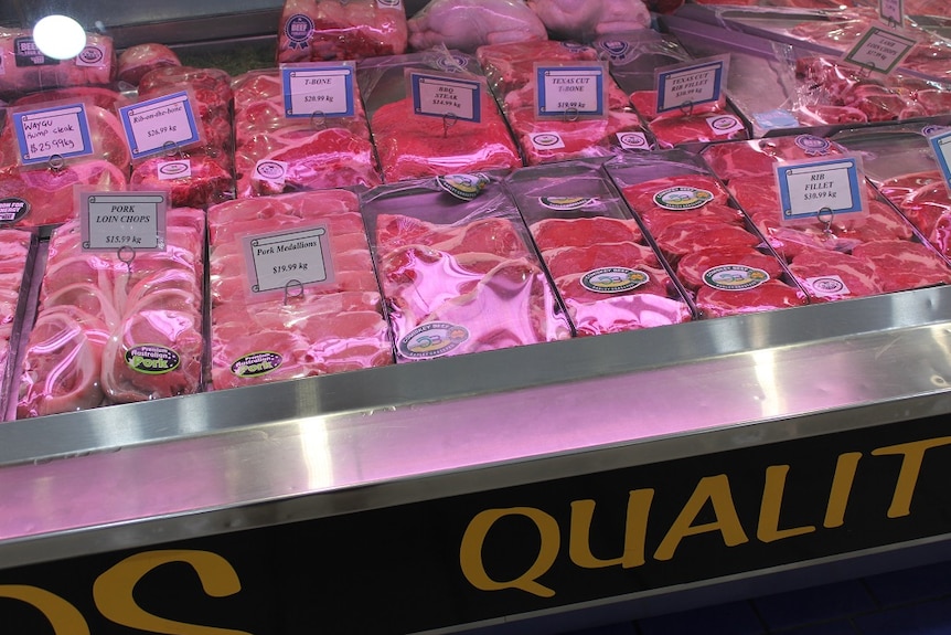 meat on sale at a butchers