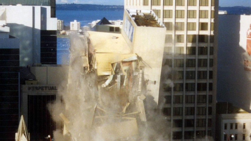 Building in Perth being imploded