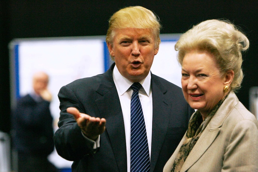Donald Trump stands next to his sister Maryanne Trump Barry.