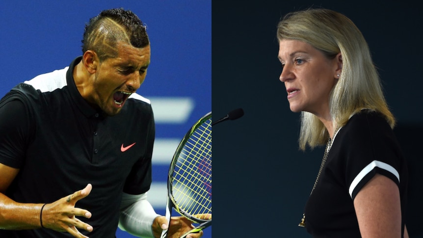 Composite of Nick Kyrgios and Kitty Chiller