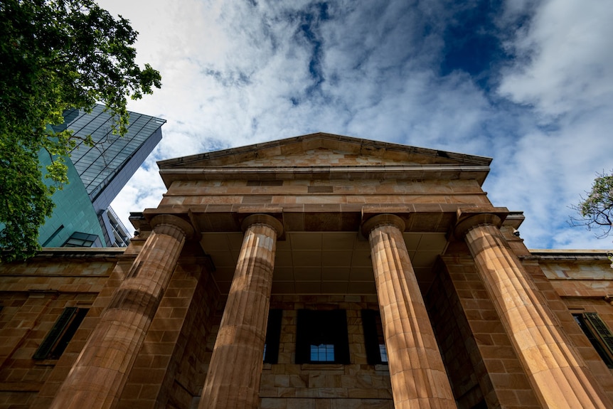 An image of the front of the Adelaide Magistrates Court building on Victoria Square