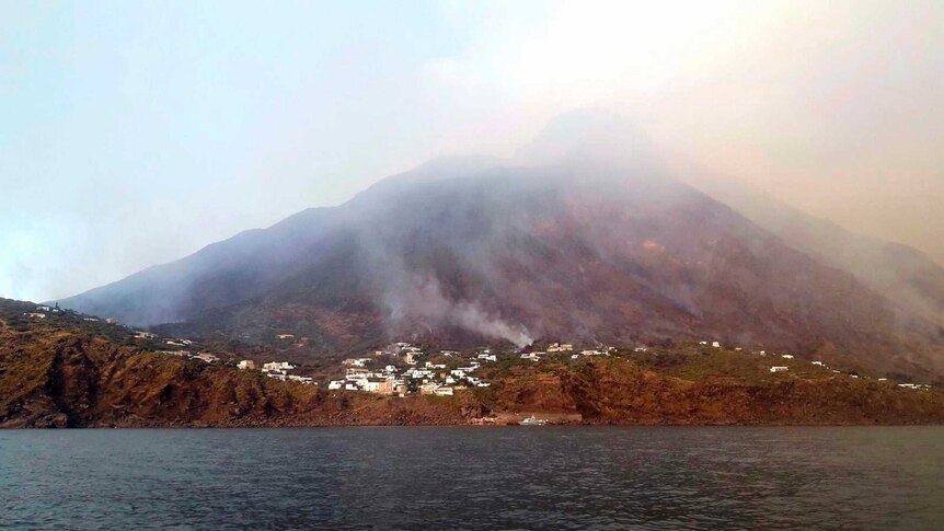 A volcano on the Italian island of Stromboli erupted on Wednesday, sending tourists fleeing.