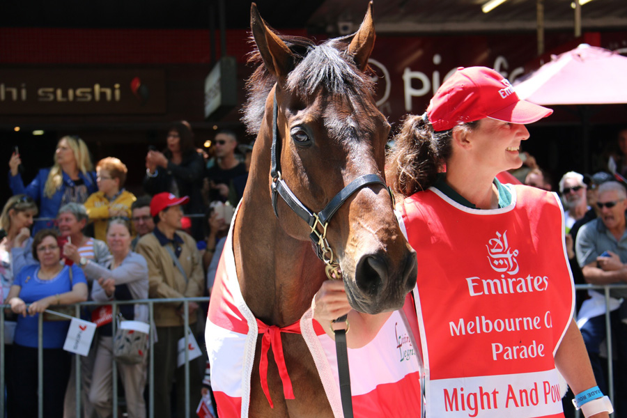 1997 Melbourne Cup winner Might And Power at the annual parade
