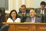 Premier Annastacia Palaszczuk and Treasurer Curtis Pitt in Parliament for the marathon debate