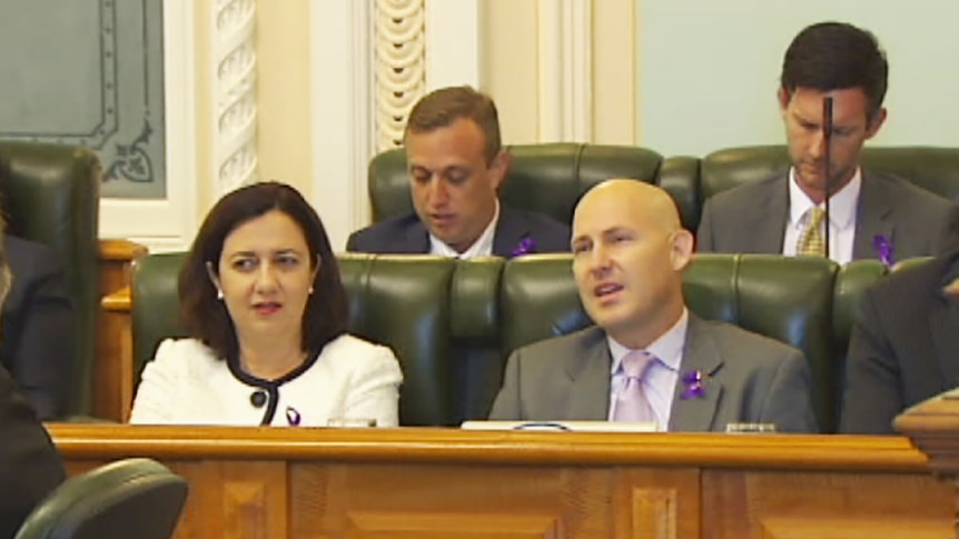 Premier Annastacia Palaszczuk and Treasurer Curtis Pitt in Parliament for the marathon debate