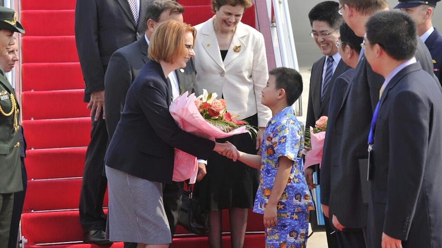 Julia Gillard arrives in Sanya, China