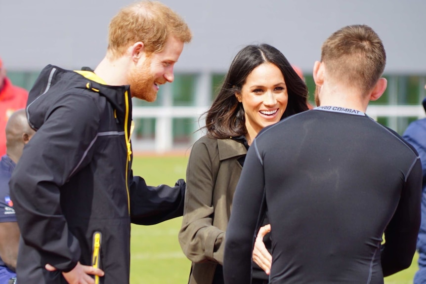 Prince Harry and Meghan Markle meet the former war veterans hoping to represent the UK in Sydney.