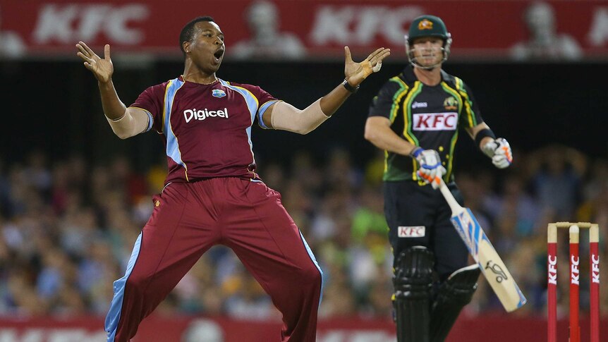 Incisive ... Kieron Pollard took 3 for 30 as Australia's chase faded.