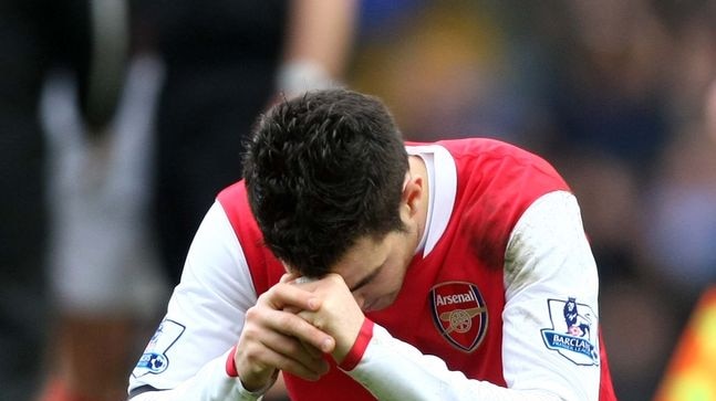 Arsenal's Cesc Fabregas downcast after draw with Birmingham City