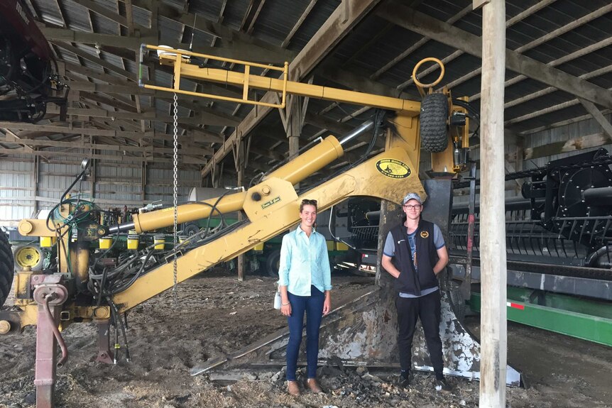 Sydney University cropping competition winners check out heavy duty US farm equipment