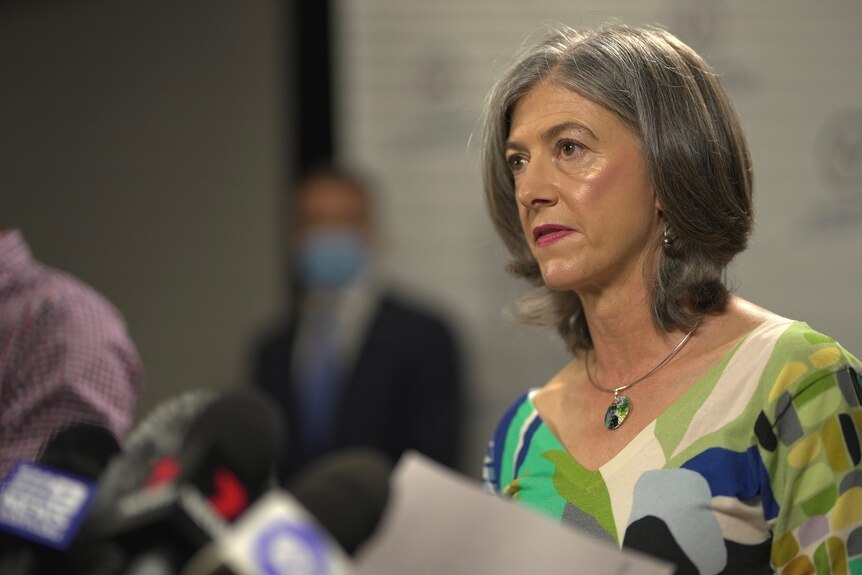 Chief Public Health Officer Nicola Spurrier at a press conference.