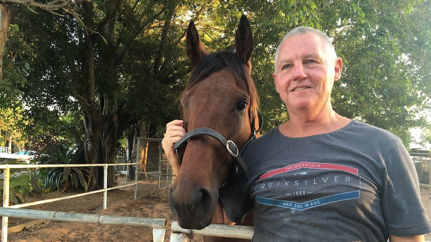 Brisbane race horse trainer Harold Hayes and mare Lead Husson