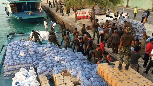 Water arrives in Maldives