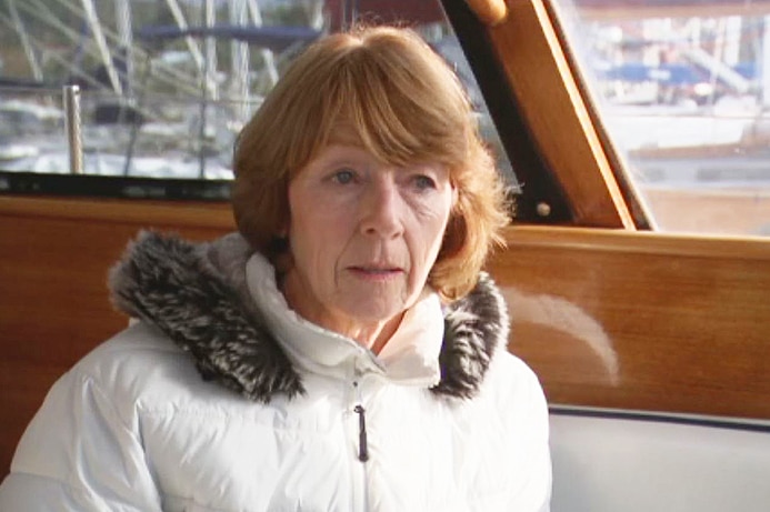 Sailor Anne Clarke on board her yacht Wayfarer II.